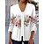 abordables Women&#039;s Coats &amp; Jackets-Mujer Chaqueta Chaqueta casual Casual Estampado Cómodo Floral Ajuste regular Moda Ropa de calle Verano Manga 3/4 Blanco S