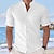 billige Casual Shirts-Herre Skjorte Button Up skjorte Casual skjorte Sommer skjorte Strandtrøje Hvid Lyserød Brun Grøn Grå Vanlig Kortærmet Krave Daglig Ferierejse Frontlomme Tøj Mode Afslappet Bekvem