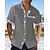 abordables Short Sleeves-Hombre camisa de lino Camisa casual Camisa de verano Camisa de playa Negro Blanco Rosa Plano Manga Corta Primavera verano Diseño Hawaiano Festivos Ropa Bolsillo delantero