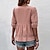baratos T-shirts-Mulheres Camisa Social Blusa Rosa Tecido Casual Meia Manga Decote V Básico Linho Padrão S