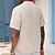 baratos Short Sleeves-Homens Camisa Social Camisa de linho de algodão Camisa casual camisa de verão camisa de praia Preto Branco Azul Manga Curta Tecido Lapela Primavera Verão Havaiana Feriado Roupa Básico