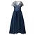 billige Casual Kjoler-kvinders en linje kjole chiffon kjole midikjole marineblå kortærmet farve gradient patchwork forår sommer v hals stilfuld elegant fest 2023 s m l xl xxl 3xl / festkjole