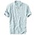 cheap Men&#039;s Shirts-Men&#039;s Shirt Solid Color Collar Street Sports Outdoor Short Sleeve Tops Cotton Casual Daily Breathable Comfortable Henley Light Blue Green Yellow / Beach