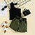 preiswerte Mädchenhöschen-kinderkleidung Mädchen Feste Farbe Overall &amp; Overall Patchwork Modisch Schulanfang Sommer 7-13 Jahre Armeegrün