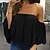 cheap Tops &amp; Blouses-Women&#039;s Shirt Blouse Black White Yellow Plain Casual Long Sleeve Off Shoulder Basic Regular S