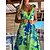 cheap Maxi Dresses-Women&#039;s Tropical Leaf Print Slim Maxi Swing Dress