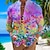 abordables Long Sleeves-homme chemise floral graphiquecol montant jaune rose bleu violet vert extérieur rue manches longues imprimé vêtements vêtements mode streetwear designer décontracté