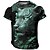 baratos Short Sleeve-Homens Camiseta Gráfico Animal Gola Redonda Roupa Impressão 3D Ao ar livre Diário Esportes Manga Curta Imprimir Vintage Moda Designer