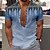 abordables Short Sleeves-camisa de hombre tribal estampados gráficos vintage geometría sin cuello verde claro rojo azul real azul púrpura al aire libre calle manga corta imprimir ropa moda streetwear diseñador