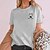 economico T-shirts-Per donna maglietta Alfabetico Bandiera americana Bianco Rosa Rosso Manica corta Stampa Essenziale Fine settimana Giornata dell&#039;indipendenza Rotonda Standard