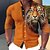 cheap Long Sleeves-Men&#039;s Casual Linen Shirt with Tiger Graphic