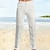 economico Trousers-Per uomo Pantaloni di lino Pantaloni Pantaloni estivi Pantaloni da spiaggia Liscio Gamba dritta Comfort Misto cotone e lino Esterno Informale Giornaliero Streetwear Moda Nero Bianco