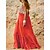 cheap Maxi Dresses-Women&#039;s Orange Linen Cotton Spaghetti Strap Maxi Dress