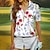 abordables Polo Top-Red Floral Golf Polo Shirt Sun Protection