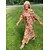 economico Vestiti maxi-Women&#039;s Maxi Dress Casual Dress  Graphic Print  Tie Dye  3 4 Length Sleeve  V Neck  Orange  Loose Fit