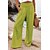 baratos Pants-Mulheres Perna larga Algodão Verde Maçã Preto Moda Cintura Alta Comprimento total Diário Férias Outono