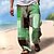baratos Pants-Homens Calças Calça verão Calças de praia Com Cordão Cintura elástica Impressão 3D Listra Estampas Abstratas Geometria Conforto Casual Diário Feriado Roupa de rua Havaiana Amarelo Azul