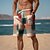 cheap Shorts-Men's Cotton Blend 3D Printed Plaid Stripe Sweat Shorts