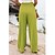 economico Pants-Per donna A zampa Pantaloni di lino Cotone cascante Vita alta Lunghezza intera Verde mela Autunno