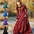 billige Vintage kjoler-Kostymer i middelalderstil 18. århundre Vintage kjole Kjoler Tunika kjole Maksi Viking Outlander Ranger Elven Dame Halloween Fest / aften Festival Kjole