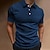 preiswerte 3D Polos-Herren Waffel-Poloshirt Polo-Kragen Klassisch Casual Täglich Modisch Brautkleider schlicht Kurzarm Knopf vorne Einfarbig Regular Fit Frühling Sommer Schwarz Weiß Dunkelmarine Blau Khaki Grau