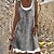 baratos Super Sale-vestido feminino midi vestido cinza sem mangas floral falso duas peças verão primavera gola redonda moderno 2023 5xl