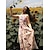 cheap Maxi Dresses-Floral Chiffon Maxi Dress Women&#039;s Casual Streetwear