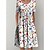 cheap Casual Dresses-Women&#039;s Casual Dress Floral Dress Midi Dress White Floral Short Sleeve Summer Spring Ruched Fashion Crew Neck Vacation Summer Dress 2023 S M L XL XXL 3XL