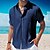 abordables Short Sleeves-Hombre Camisa camisa de lino Camisa de verano Camisa de playa Camisa Guayabera Negro Blanco Azul Marino Plano Manga Corta Verano Diseño Casual Diario Ropa Bolsillo delantero