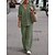 baratos Two Piece Sets-Mulheres Loungewear Conjuntos Cor imaculada Simples Casual Conforto Casa Rua Diário Linho Respirável Lapela Manga Longa Camisa Social Calça Botão Verão Primavera Preto Rosa