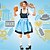 preiswerte Cosplay &amp; Kostüme-Halloween Karneval Oktoberfestbier Kostüm Kleid Dirndl Trachtenkleader Bayerisch Deutsch München Wiesn Damen Stoff im traditionellen Stil Bluse Kleid Schürze