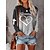 cheap Super Sale-Women&#039;s Plus Size T shirt Tee Heart Color Block Text Print Casual Weekend Daily Basic Long Sleeve Round Neck Pink Fall &amp; Winter