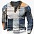 cheap Long Sleeve-Men&#039;s Vintage Casual Henley 3D Print Shirt