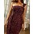 abordables Vestidos de Nochevieja-Mujer vestido largo vestido largo Vestido de fiesta de graduación Vestido de Fiesta Vestido de Lentejuelas Plata Vino Color puro Sin Mangas Verano Lentejuelas Moda Un Hombro Delgado Cumpleaños