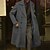 abordables Trench Coats-Hombre Abrigo de invierno Sobretodo Gabardina larga Exterior Ropa Cotidiana Otoño Invierno Poliéster Ropa de calle Ropa Moda Ropa de calle Plano Diseño Botonadura Doble