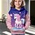 cheap Girls&#039; Tees &amp; Blouses-Girls&#039; Unicorn 3D Print Hoodie Long Sleeve Pink