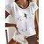 abordables T-shirts-Mujer Camiseta Básico Libélula Tops regulares Manga Corta Escote Redondo Estampado Ajuste regular Diario Fin de semana Negro Blanco Azul Piscina Gris Verano