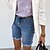 abordables Shorts-Mujer Vaqueros Normal Mezclilla Plano Azul Piscina Moda Media cintura Longitud de la rodilla Casual Fin de semana Verano Primavera &amp; Otoño