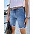 billige Shorts-Dame Jeans Normal Denimstof Vanlig Blå Mode Medium Talje Knælængde Afslappet Weekend Sommer Forår &amp; Vinter