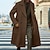 abordables Trench Coats-Hombre Abrigo de invierno Sobretodo Gabardina larga Exterior Ropa Cotidiana Otoño Invierno Poliéster Ropa de calle Ropa Moda Ropa de calle Plano Diseño Botonadura Doble