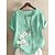 cheap T-Shirts-Women's Floral Print Cotton Linen T Shirt