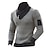 abordables Pullover Sweaters-Ropa de invierno para hombre   Suéter cuello alto   Negro y rojo   Tallas S M L