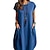 cheap Super Sale-Women&#039;s Cotton Linen Classic Casual Midi Shift Dress