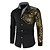 abordables Long Sleeves-Camisa de Hombre a Cuadros Casual Negra Blanca Manga Larga Moda Primavera Otoño