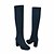 baratos Boots-Mulheres Botas Presentes de Dia dos Namorados Botas de Montaria Festa Diário Botas Longas Salto de bloco Ponta Redonda Vintage Casual Couro Ecológico zíper Preto Vermelho Azul Escuro