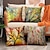 cheap Throw Pillows,Inserts &amp; Covers-4 pcs Cotton / Faux Linen Pillow Cover, Floral Floral&amp;Plants Rustic Square Traditional Classic Home Sofa Decorative Outdoor Cushion for Sofa Couch Bed Chair