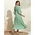 abordables Designer Dresses-Mujer dobladillo maxi Color sólido/liso Plisado Vestido maxi Vestido Fiesta y Noche Invitado a la boda Azul cielo Verde Trébol S M L