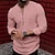 economico Long Sleeves-Per uomo Camicia Camicia estiva Camicia con bottoni Maglietta informale Camicia con colletto a fascia Nero Bianco Rosa Blu marino Blu Manica lunga Liscio Girocollo Strada Da mare Bottone giù