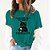 economico T-Shirt-Per donna maglietta 100% cotone Pop art Gatto Alfabetico Stampa Giornaliero Per uscire Fine settimana Essenziale Manica corta Rotonda Bianco