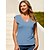 baratos Super Sale-blusa feminina camiseta camiseta básica simples diária decote em v sem mangas regular verão verde branco preto azul rosa